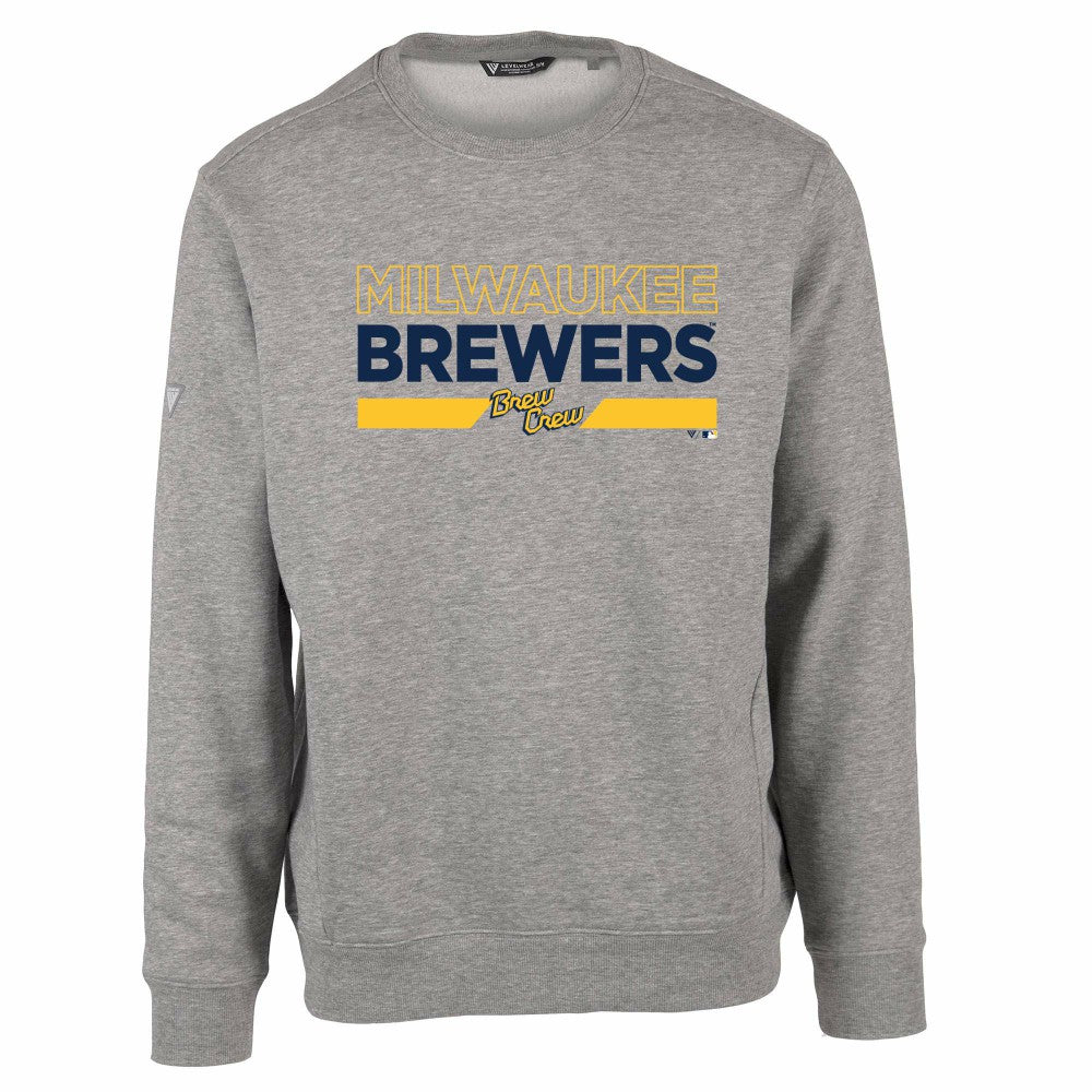 Milwaukee Brewers Levelwear City Connect Zane No Hitter Pullover Sweatshirt - Heather Gray Pullover