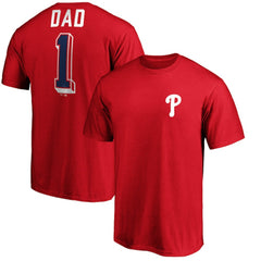 Philadelphia Phillies Number One Dad T-Shirt - Red T-shirts