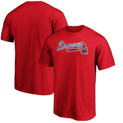 Atlanta Braves Official Team Wordmark T-Shirt - Red T-shirts