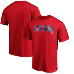 Chicago Cubs Official Team Wordmark T-Shirt - Red T-shirts