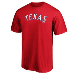 Texas Rangers Official Team Wordmark T-Shirt - Red T-shirts