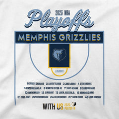 Memphis Grizzlies Stadium Essentials Unisex 2023 NBA Playoffs Roster T-Shirt White outlet