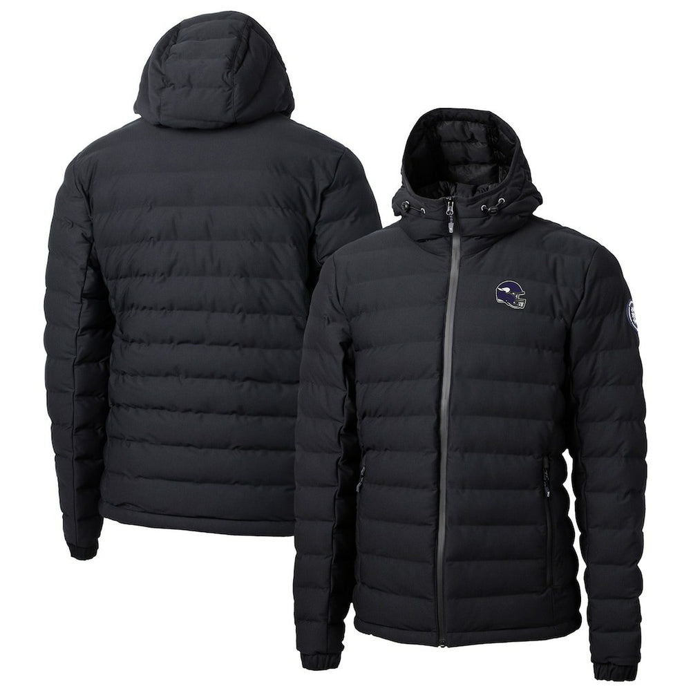 Minnesota Vikings Cutter & Buck Helmet Mission Ridge Repreve Eco Insulated Puffer Full-Zip Jacket - Black Jackets