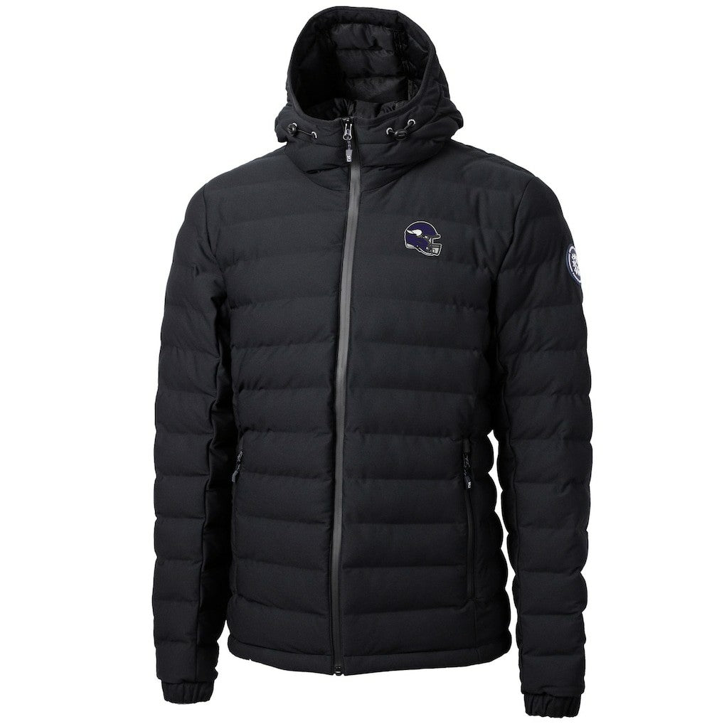 Minnesota Vikings Cutter & Buck Helmet Mission Ridge Repreve Eco Insulated Puffer Full-Zip Jacket - Black Jackets