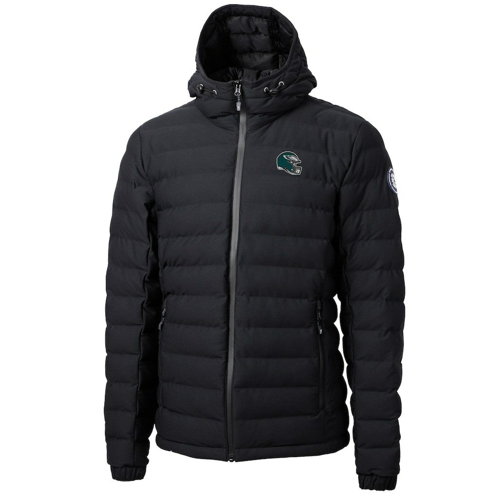 Philadelphia Eagles Cutter & Buck Helmet Mission Ridge Repreve Eco Insulated Puffer Full-Zip Jacket - Black Jackets