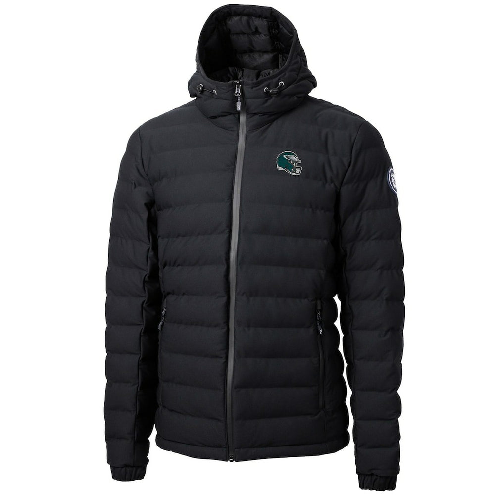 Philadelphia Eagles Cutter & Buck Helmet Mission Ridge Repreve Eco Insulated Puffer Full-Zip Jacket - Black Jackets