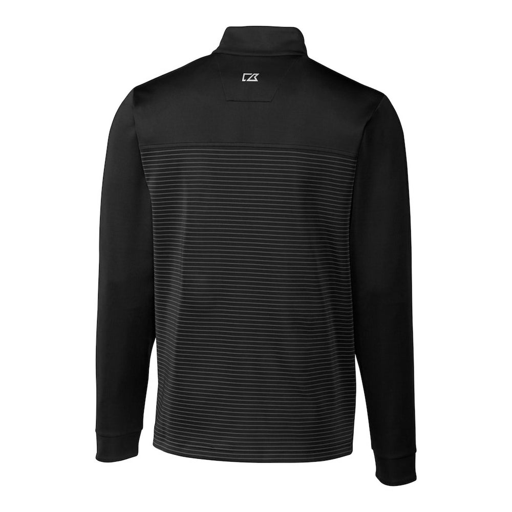 Minnesota Vikings Cutter & Buck Traverse Stripe Stretch Quarter-Zip Pullover Top - Black Pullover