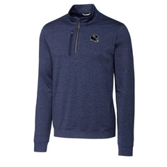 Chicago Bears Cutter & Buck Helmet Stealth Heathered Quarter-Zip Pullover Top - Navy Pullover