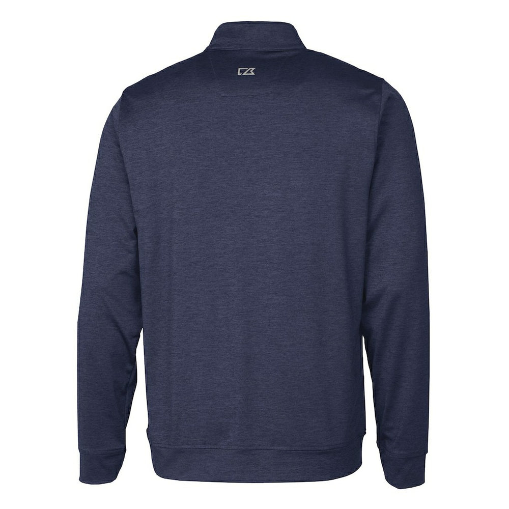 Chicago Bears Cutter & Buck Helmet Stealth Heathered Quarter-Zip Pullover Top - Navy Pullover