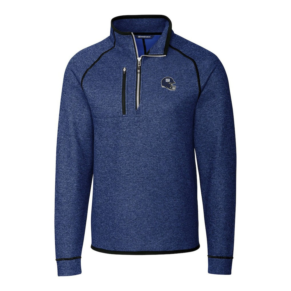 New York Giants Cutter & Buck Helmet Mainsail Sweater-Knit Half-Zip Pullover Jacket - Blue Pullover