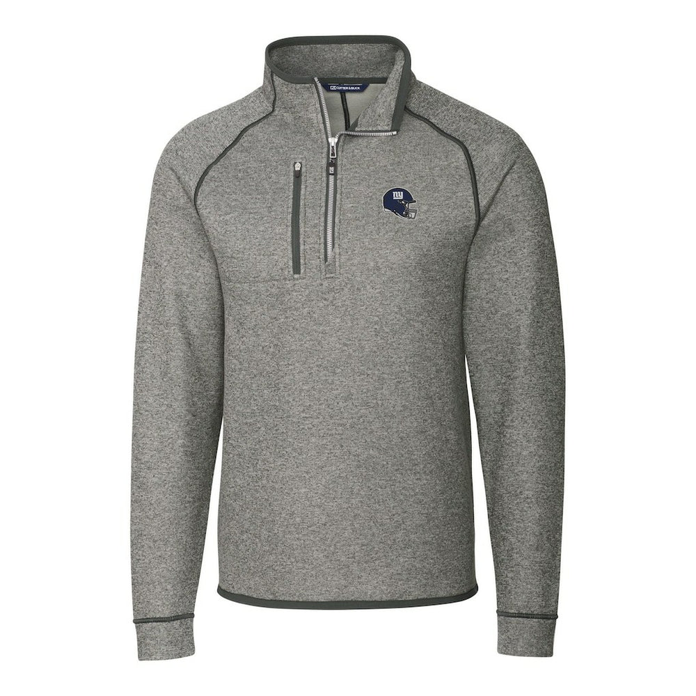 New York Giants Cutter & Buck Helmet Mainsail Sweater-Knit Half-Zip Pullover Jacket - Silver Pullover