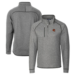 Cincinnati Bengals Cutter & Buck Helmet Mainsail Sweater-Knit Half-Zip Pullover Jacket - Silver Pullover