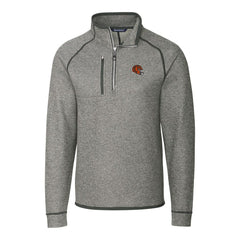 Cincinnati Bengals Cutter & Buck Helmet Mainsail Sweater-Knit Half-Zip Pullover Jacket - Silver Pullover
