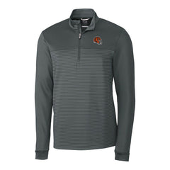 Cincinnati Bengals Cutter & Buck Traverse Stripe Stretch Quarter-Zip Pullover Top - Gray Pullover
