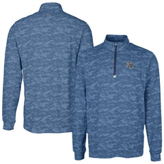 New England Patriots Cutter & Buck Helmet Traverse Camo Print Stretch Quarter-Zip Pullover Top - Navy Pullover