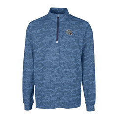 New England Patriots Cutter & Buck Helmet Traverse Camo Print Stretch Quarter-Zip Pullover Top - Navy Pullover