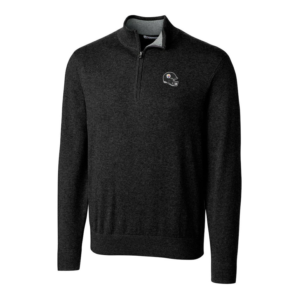 Pittsburgh Steelers Cutter & Buck Helmet Lakemont Tri-Blend Quarter-Zip Pullover Sweater - Black Pullover