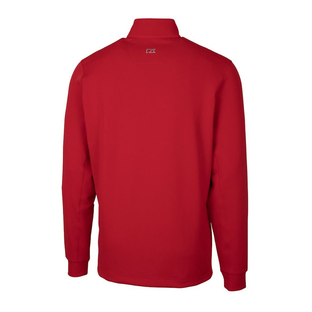 Kansas City Chiefs Cutter & Buck Helmet Traverse Stretch Quarter-Zip Pullover Top - Red Pullover