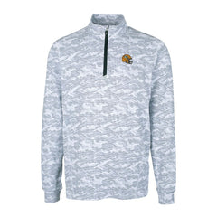 Green Bay Packers Cutter & Buck Helmet Traverse Camo Print Stretch Quarter-Zip Pullover Top - Charcoal Pullover