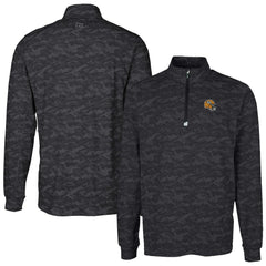 Green Bay Packers Cutter & Buck Helmet Traverse Camo Print Stretch Quarter-Zip Pullover Top - Black Pullover