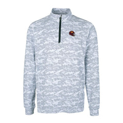Washington Commanders Cutter & Buck Helmet Traverse Camo Print Stretch Quarter-Zip Pullover Top - Charcoal Pullover