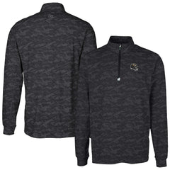 Baltimore Ravens Cutter & Buck Helmet Traverse Camo Print Stretch Quarter-Zip Pullover Top - Black Pullover