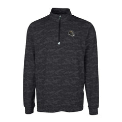 Baltimore Ravens Cutter & Buck Helmet Traverse Camo Print Stretch Quarter-Zip Pullover Top - Black Pullover