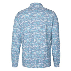 Buffalo Bills Cutter & Buck Helmet Traverse Camo Print Stretch Quarter-Zip Pullover Top - Light Blue Pullover