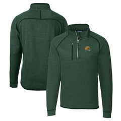 Green Bay Packers Cutter & Buck Helmet Mainsail Sweater-Knit Half-Zip Pullover Jacket - Hunter Green Pullover