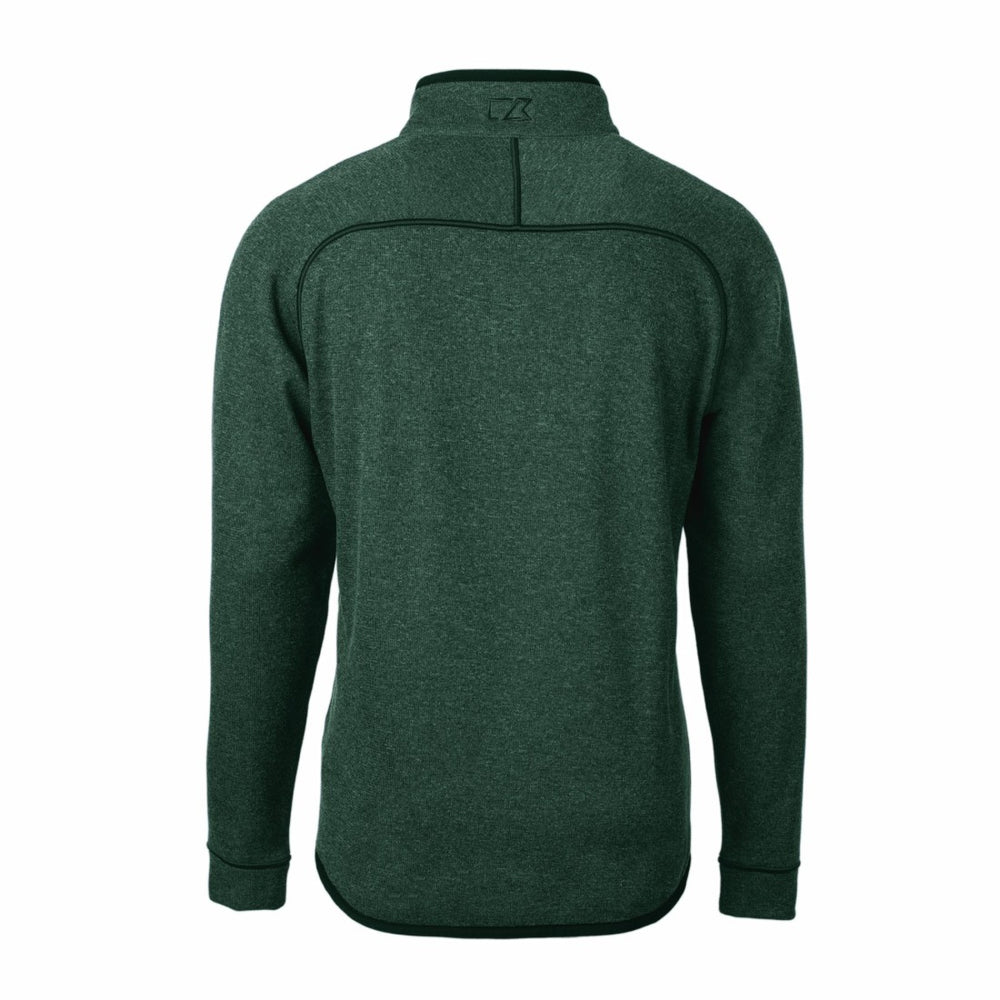 Green Bay Packers Cutter & Buck Helmet Mainsail Sweater-Knit Half-Zip Pullover Jacket - Hunter Green Pullover