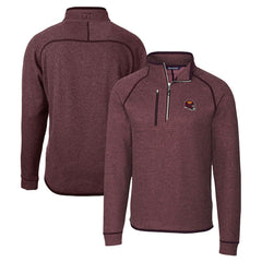 Washington Commanders Cutter & Buck Helmet Mainsail Sweater-Knit Half-Zip Pullover Jacket - Burgundy Pullover