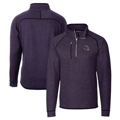 Baltimore Ravens Cutter & Buck Helmet Mainsail Sweater-Knit Half-Zip Pullover Jacket - Purple Pullover