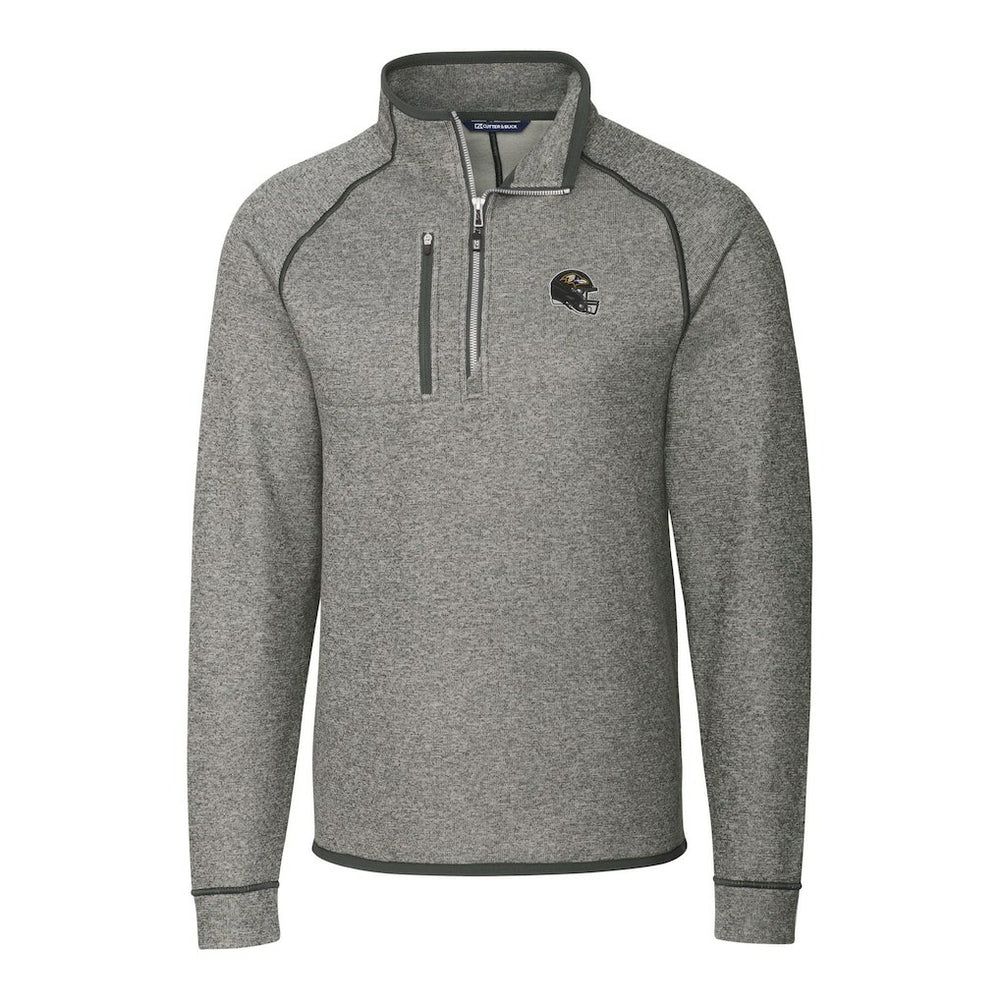 Baltimore Ravens Cutter & Buck Helmet Mainsail Sweater-Knit Half-Zip Pullover Jacket - Silver Pullover