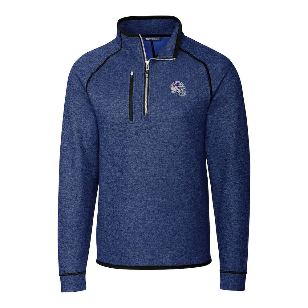 Buffalo Bills Cutter & Buck Helmet Mainsail Sweater-Knit Half-Zip Pullover Jacket - Blue Pullover