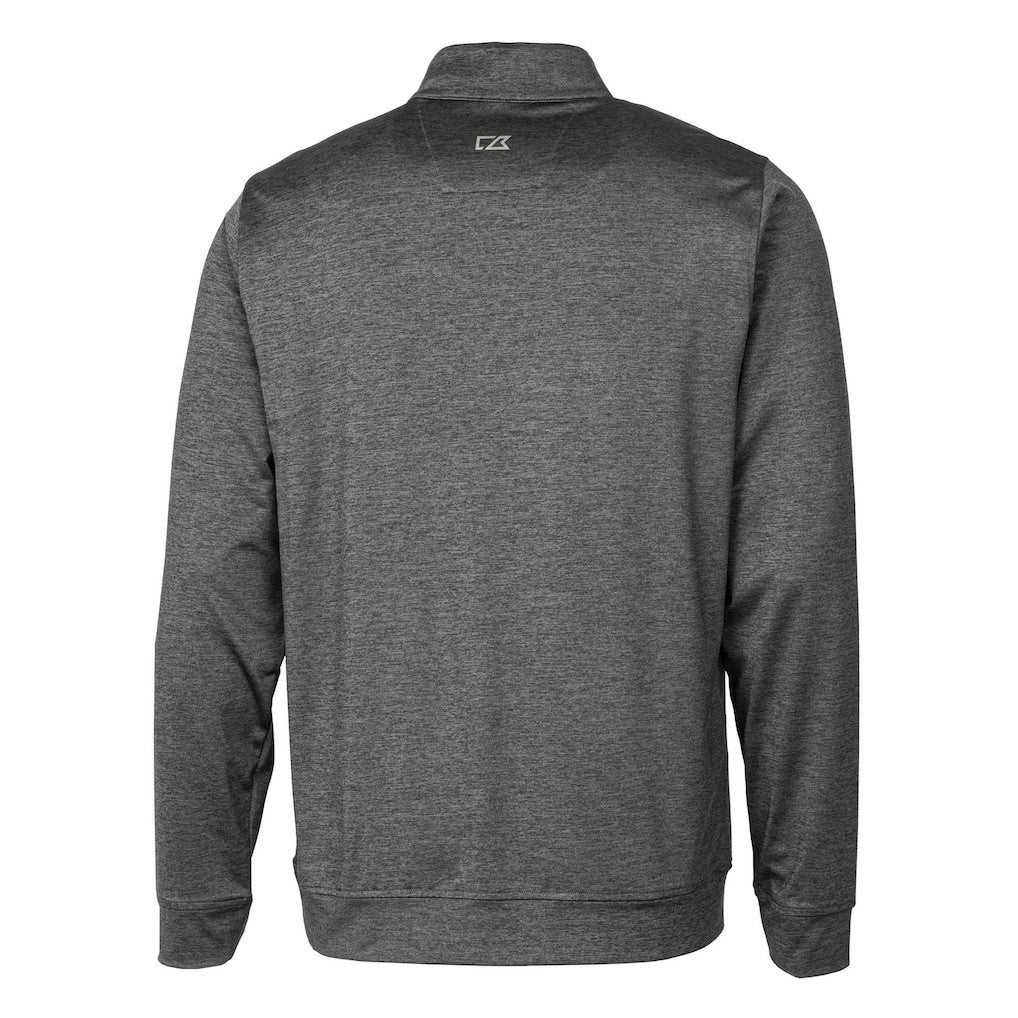 Green Bay Packers Cutter & Buck Helmet Stealth Heathered Quarter-Zip Pullover Top - Gray Pullover