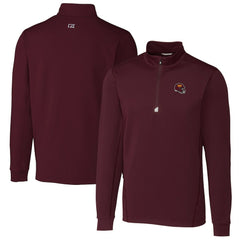 Washington Commanders Cutter & Buck Helmet Traverse Stretch Quarter-Zip Pullover Top - Burgundy Pullover