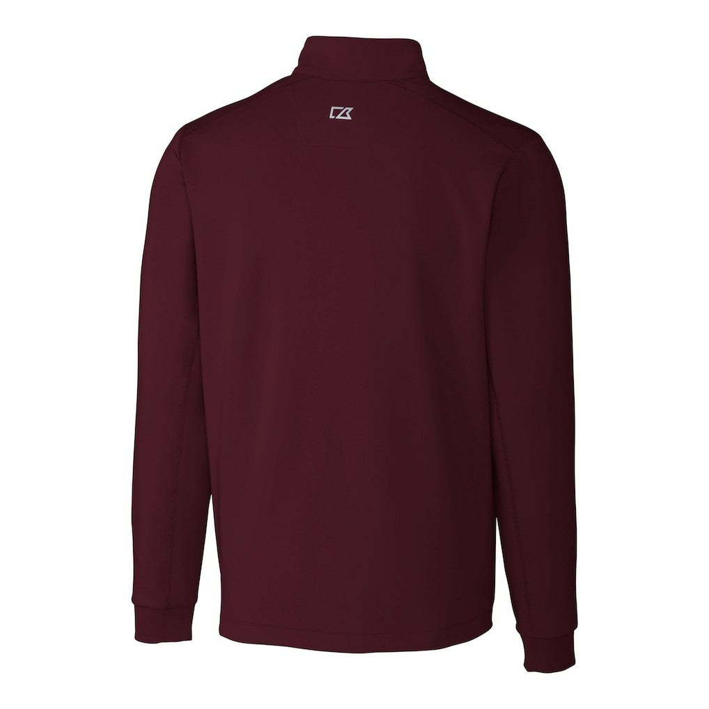 Washington Commanders Cutter & Buck Helmet Traverse Stretch Quarter-Zip Pullover Top - Burgundy Pullover