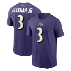 Odell Beckham Jr. Baltimore Ravens Player Name & Number T-Shirt - Purple T-shirts