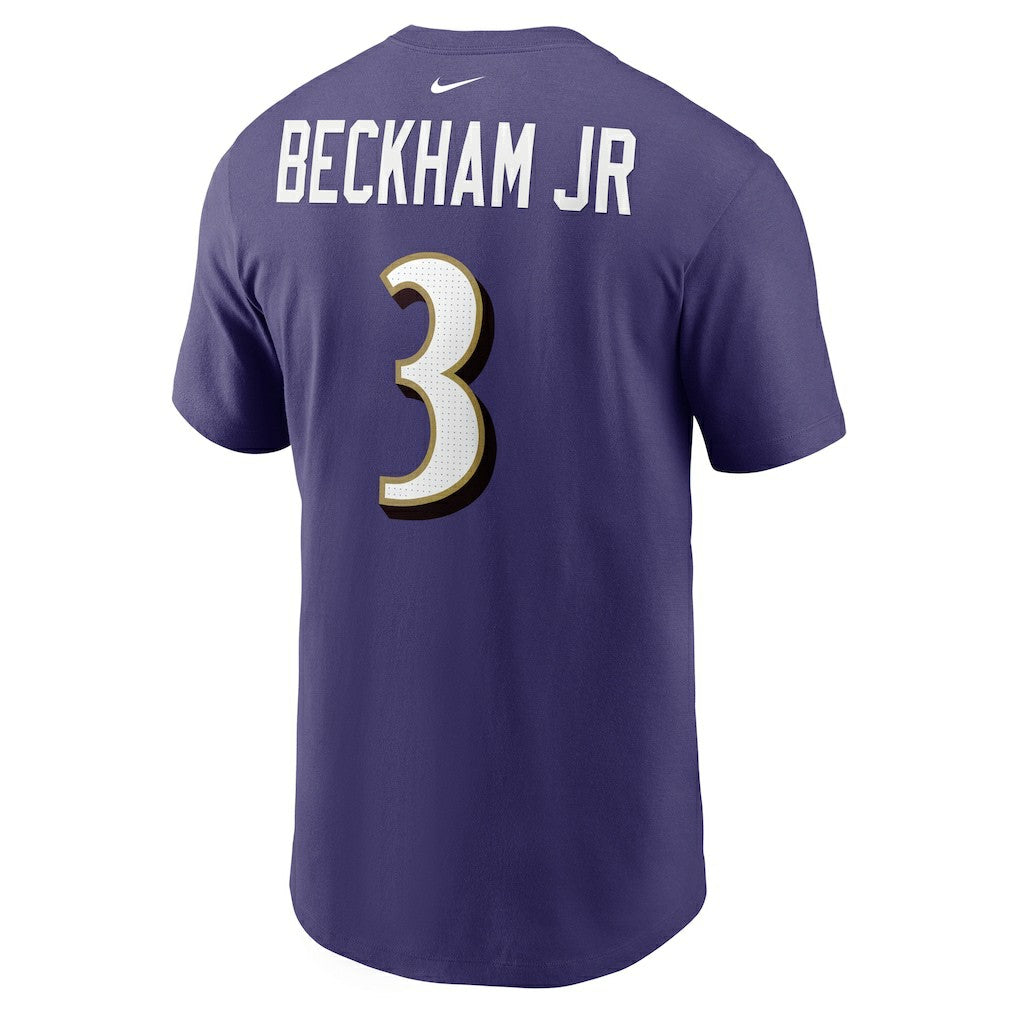 Odell Beckham Jr. Baltimore Ravens Player Name & Number T-Shirt - Purple T-shirts