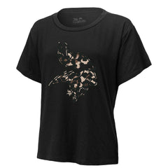 Justin Jefferson Minnesota Vikings Majestic Threads Women's Leopard Player Name & Number T-Shirt - Black T-shirts