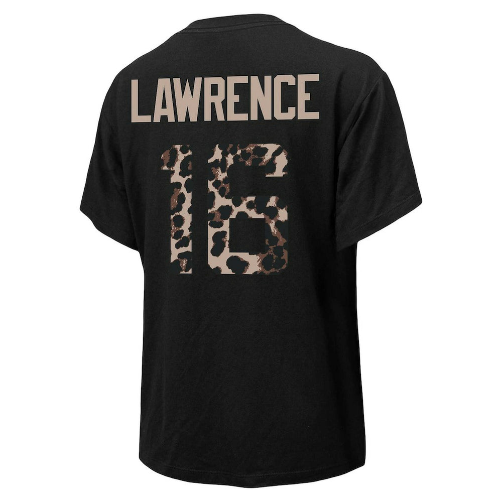 Trevor Lawrence Jacksonville Jaguars Majestic Threads Women's Leopard Player Name & Number T-Shirt - Black T-shirts