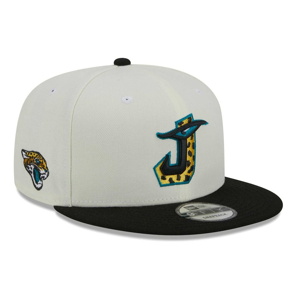 Jacksonville Jaguars New Era City Originals 9FIFTY Snapback Hat - Cream/Black Hats