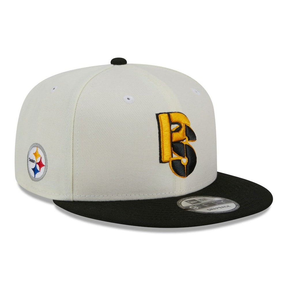 Pittsburgh Steelers New Era City Originals 9FIFTY Snapback Hat - Cream/Black Hats