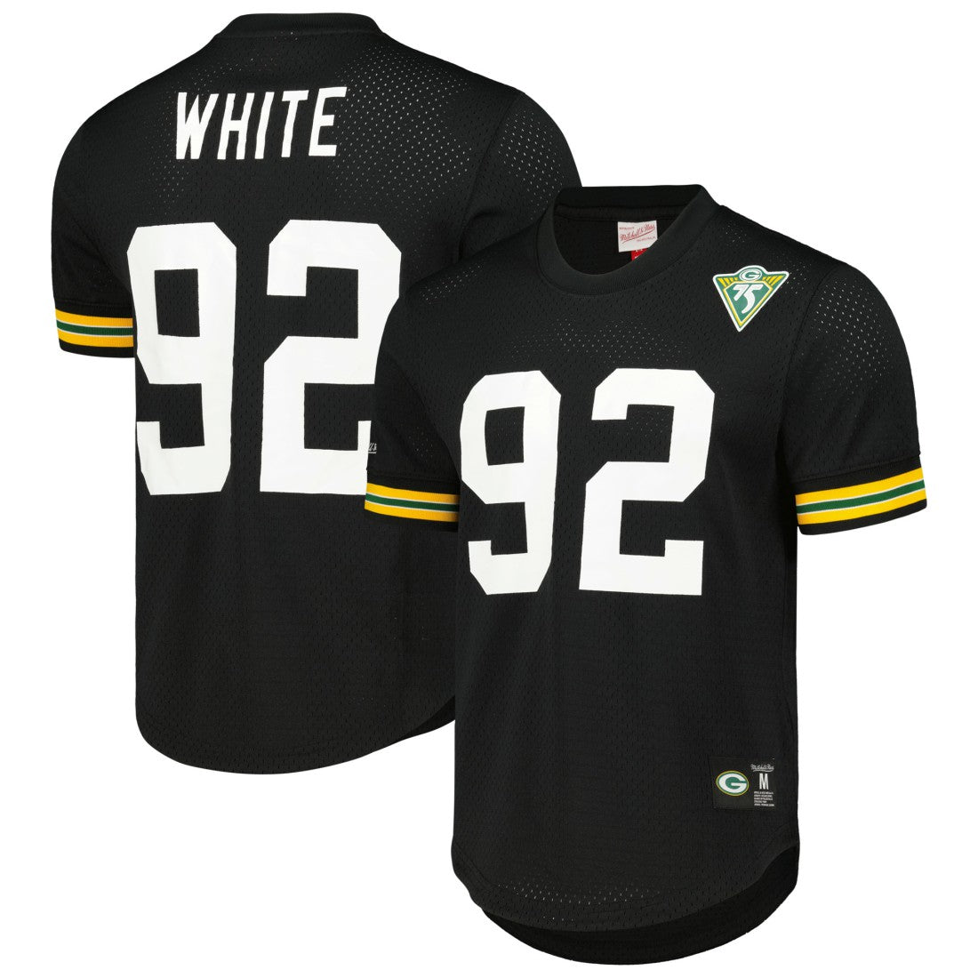 Reggie White Green Bay Packers Retired Player Name and Number Mesh Top - Black Tops