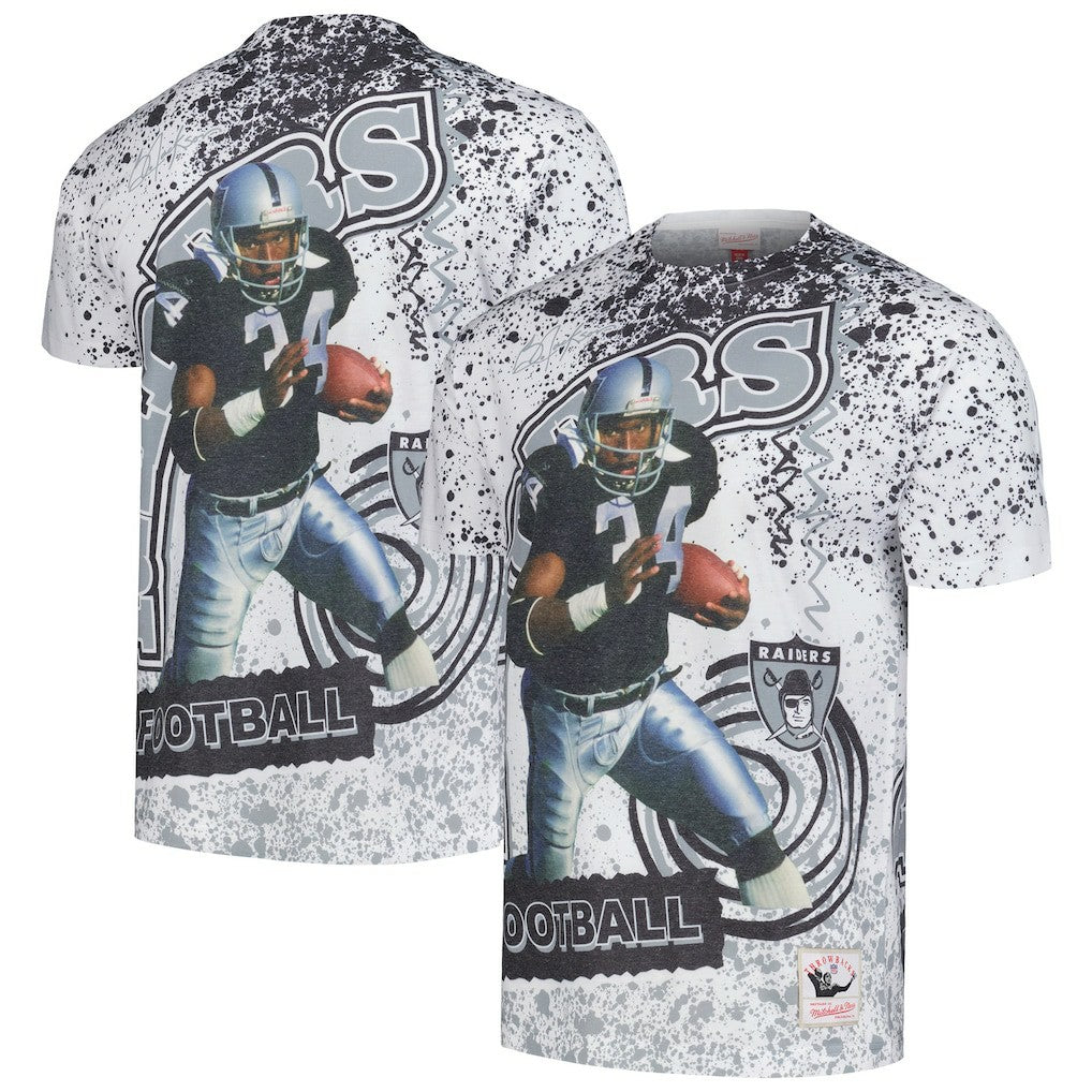 Bo Jackson Las Vegas Raiders Retired Player Name & Number Burst T-Shirt - White T-shirts