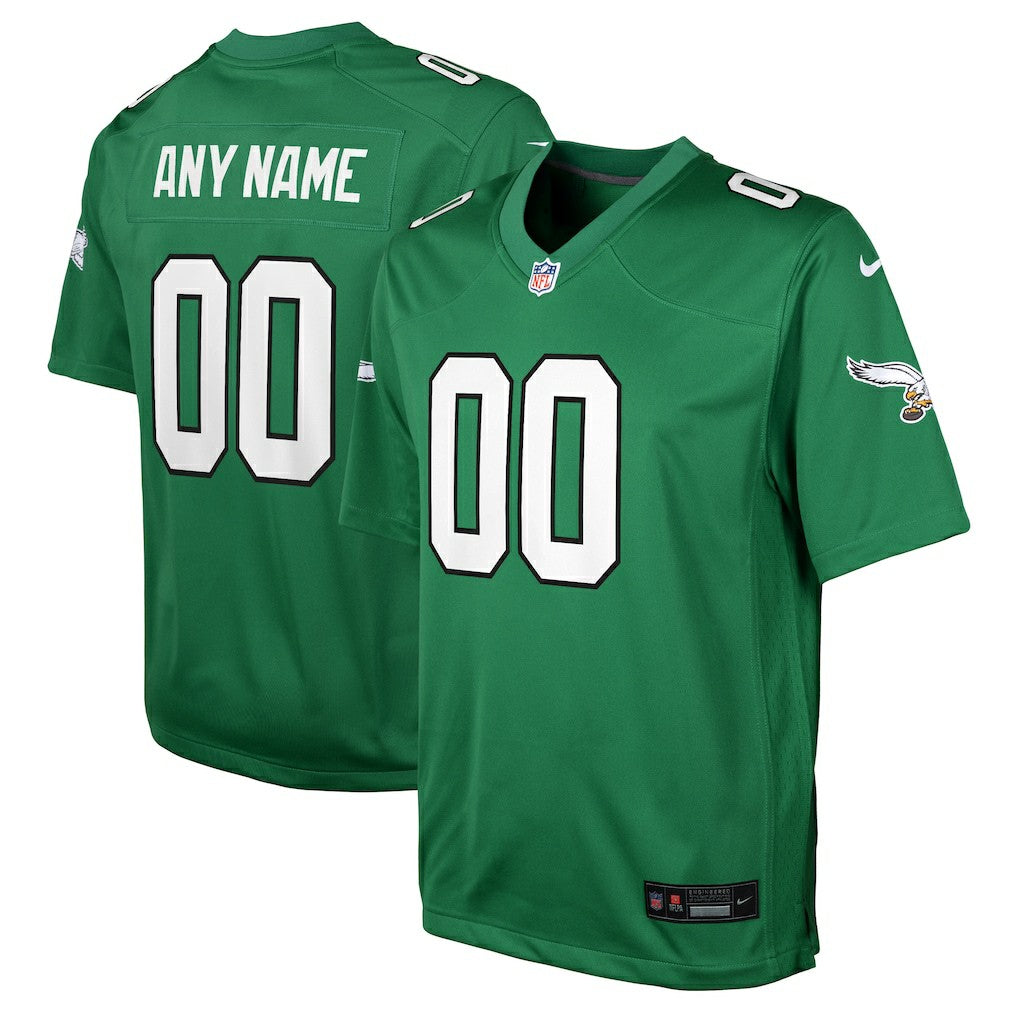 Philadelphia Eagles Youth Alternate Custom Game Jersey - Kelly Green Jerseys