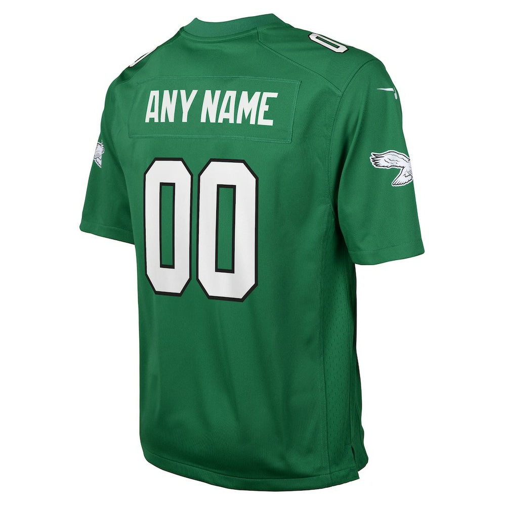Philadelphia Eagles Youth Alternate Custom Game Jersey - Kelly Green Jerseys