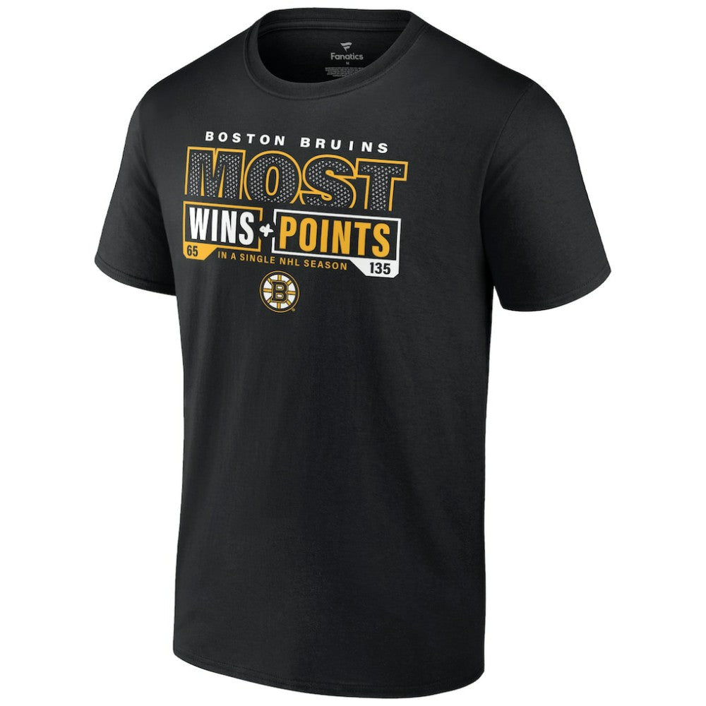 Boston Bruins Most Ever NHL Wins & Points T-Shirt - Black | US 200096044