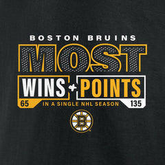 Boston Bruins Most Ever NHL Wins & Points T-Shirt - Black | US 200096044