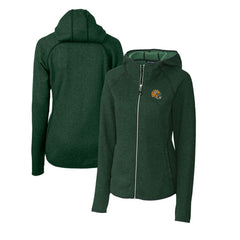 Green Bay Packers Cutter & Buck Women's Helmet Logo Mainsail Sweater-Knit Full-Zip Hoodie - Green Hoodies